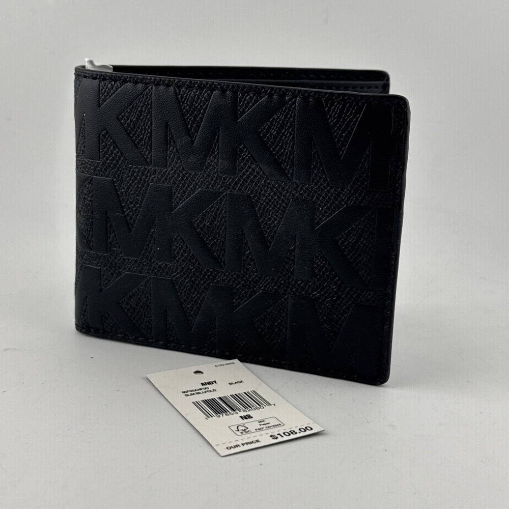 Michael Kors Cooper Men MK Logo Print Billfold Credit Card Wallet
